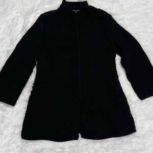 Eileen Fisher Women’s Magnetic Button Black Jacket Size S Small Rayon Silk